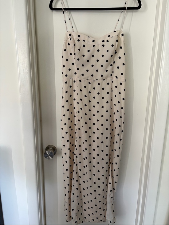 Abercrombie & Fitch Dresses & Skirts - Abercrombie & Fitch Cream Maxi Slip Dress with Black Polka Dots